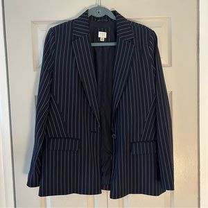 A New Day Target Pin Striped Navy Blazer Medium